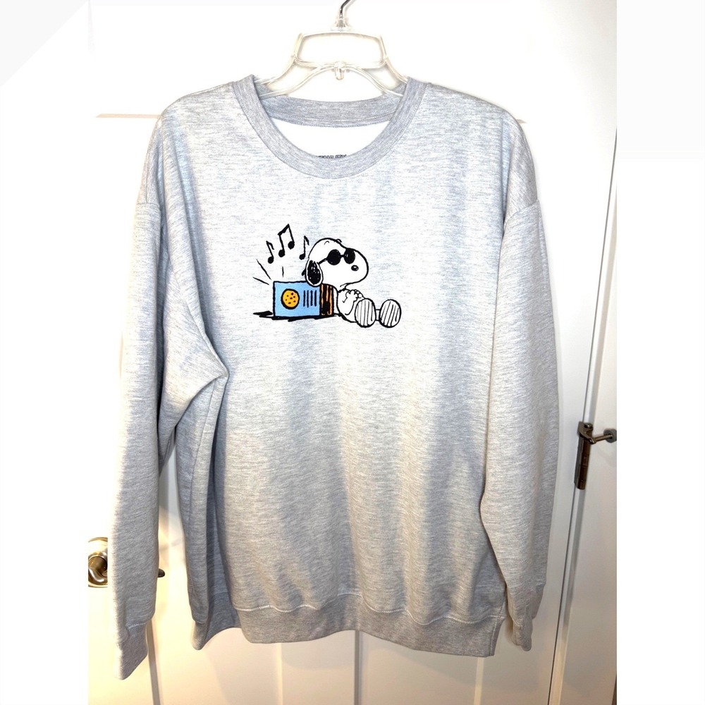 Peanuts Records Snoopy Joe Cool Graphic Sweatshirt Gray XL Freeze 2024 Unisex - Picture 2 of 9